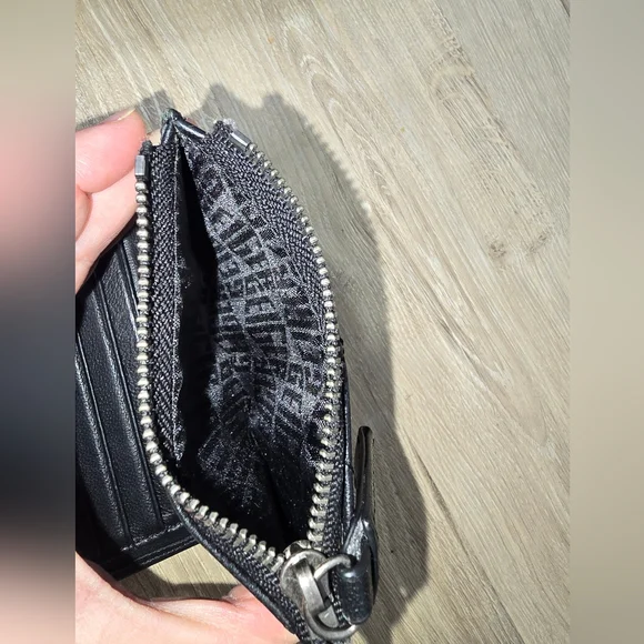 Kurt Geiger London Quilted Leather Wallet Black Zip Card Holder Kensington Style - Picture 6 of 11